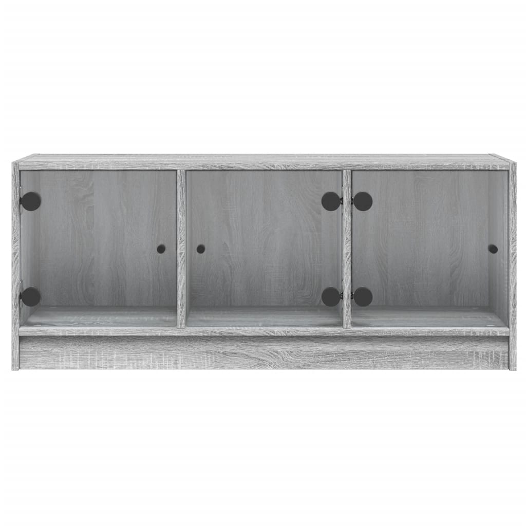 TV Cabinet with Glass Doors Grey Sonoma 102x37x42 cm