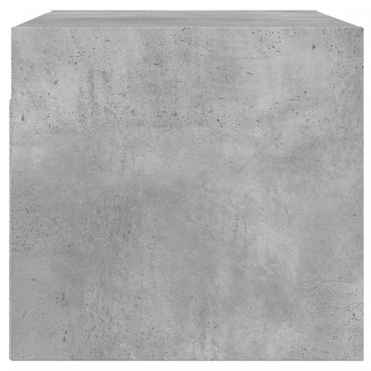 Wall Cabinet with Glass Doors Concrete Grey 68.5x37x35 cm