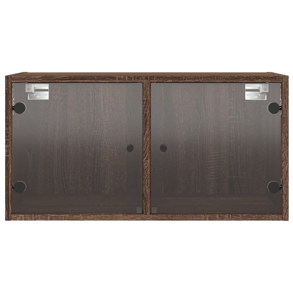 Wall Cabinets with Glass Doors 2 pcs Brown Oak 68.5x37x35 cm