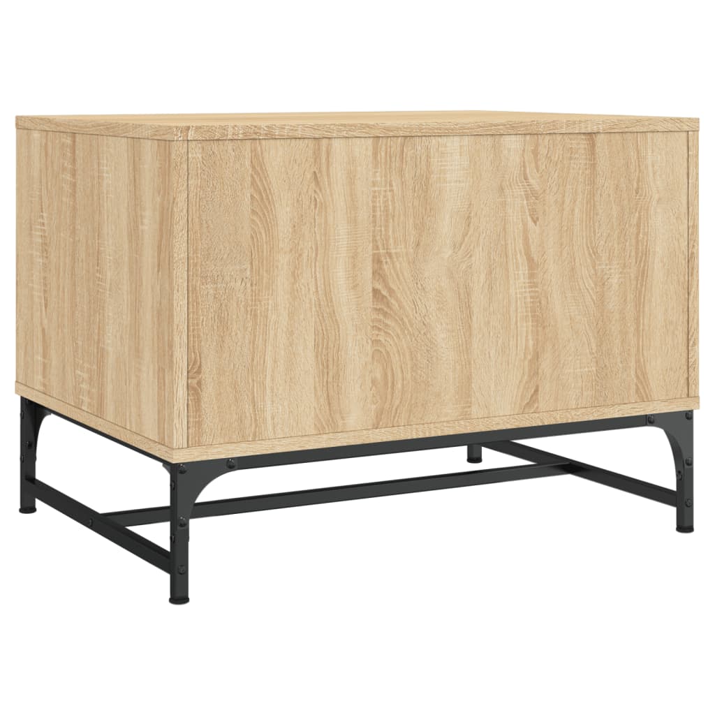 Coffee Table with Glass Doors Sonoma Oak 68.5x50x50 cm