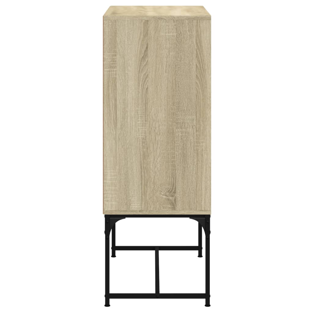 Side Cabinet with Glass Doors Sonoma Oak 69x37x100 cm