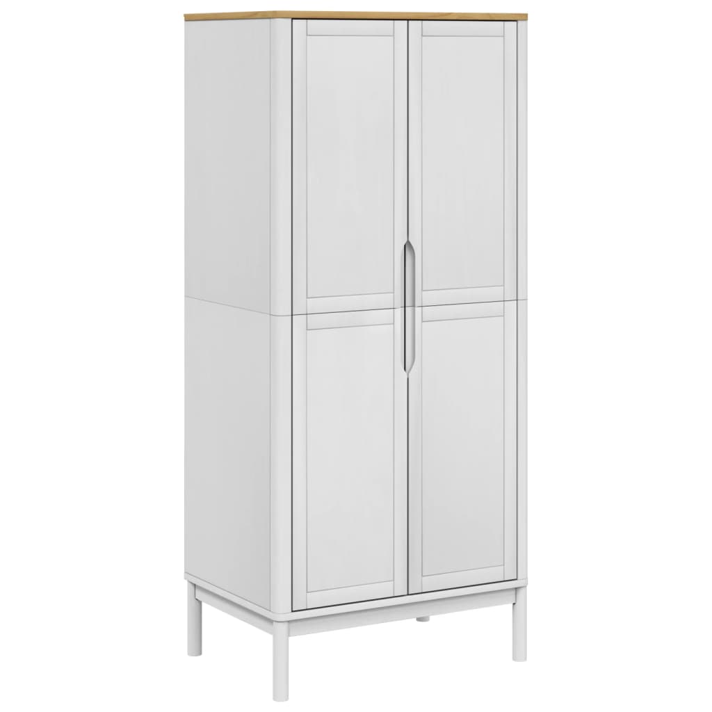 Wardrobe FLORO White 77x53x171 cm Solid Wood Pine