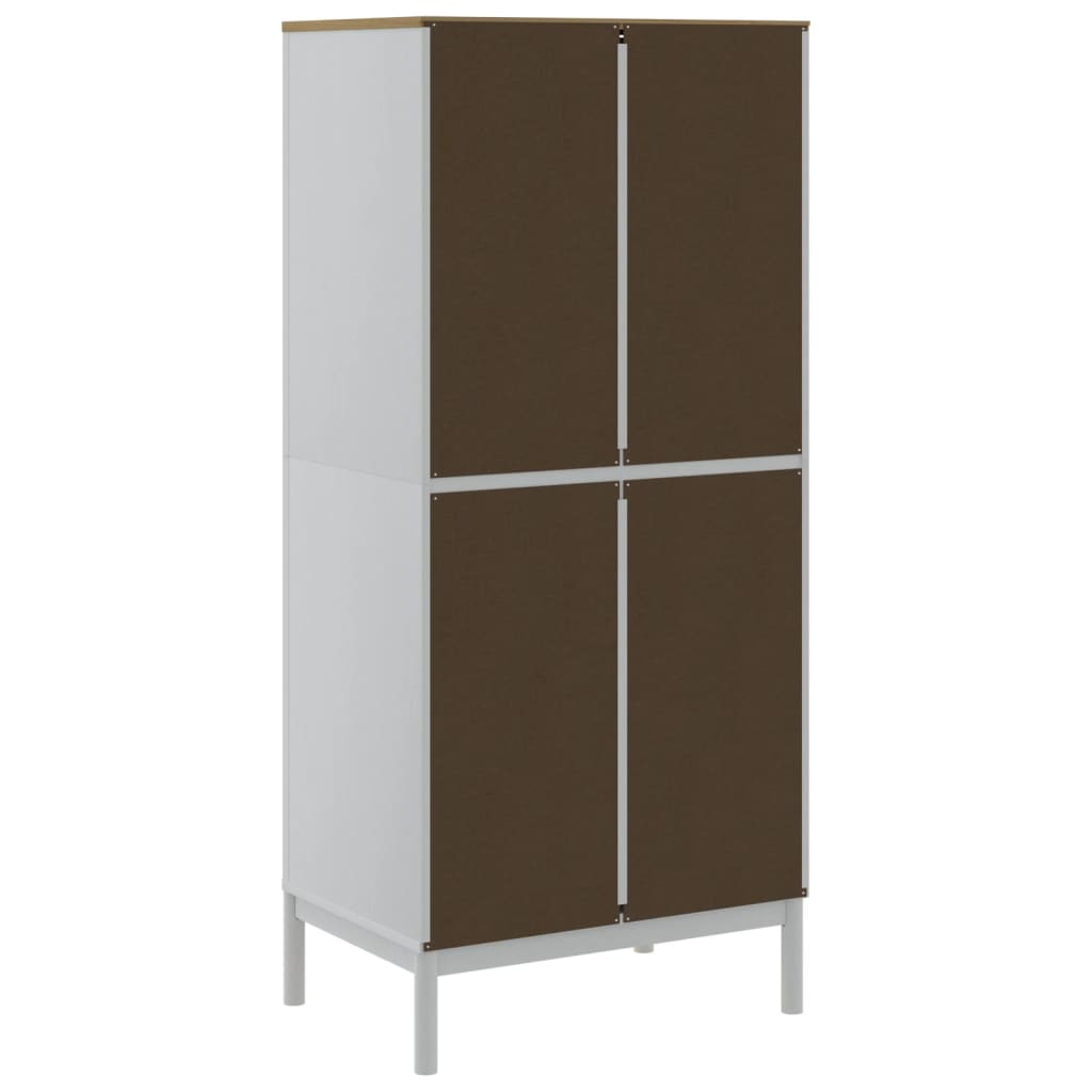 Wardrobe FLORO White 77x53x171 cm Solid Wood Pine