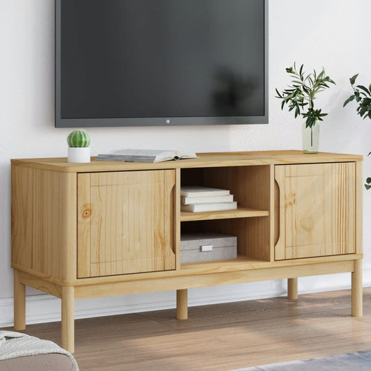 TV Cabinet FLORO Wax Brown 114x43x55 cm Solid Pine Wood