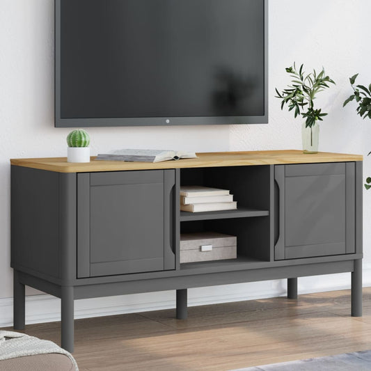 TV Cabinet FLORO Grey 114x43x55 cm Solid Pine Wood