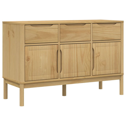 Sideboard FLORO Wax Brown 114x43x74 cm Solid Wood Pine