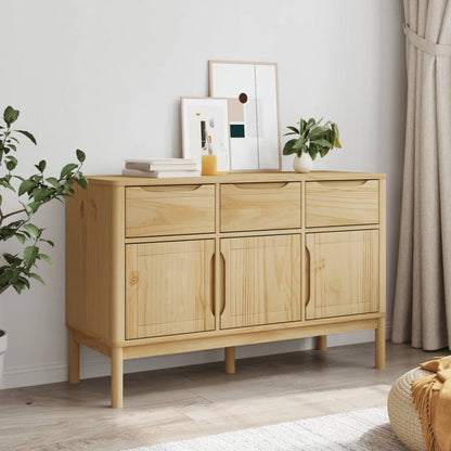 Sideboard FLORO Wax Brown 114x43x74 cm Solid Wood Pine