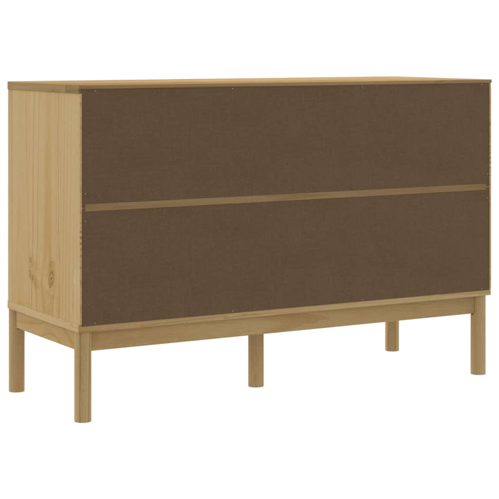 Sideboard FLORO Wax Brown 114x43x74 cm Solid Wood Pine