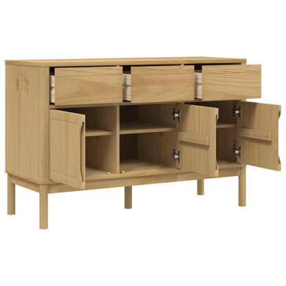 Sideboard FLORO Wax Brown 114x43x74 cm Solid Wood Pine