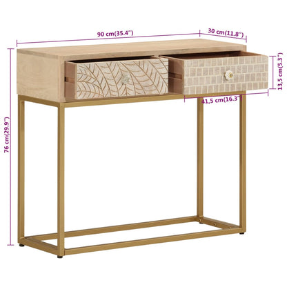 Console Table 90x30x76 cm Solid Wood Mango and Iron