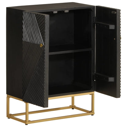 Sideboard Black 55x30x76 cm Solid Wood Mango and Iron