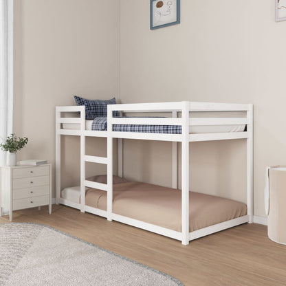 Bunk Bed without Mattress White 90x190 cm Single Solid Wood Pine