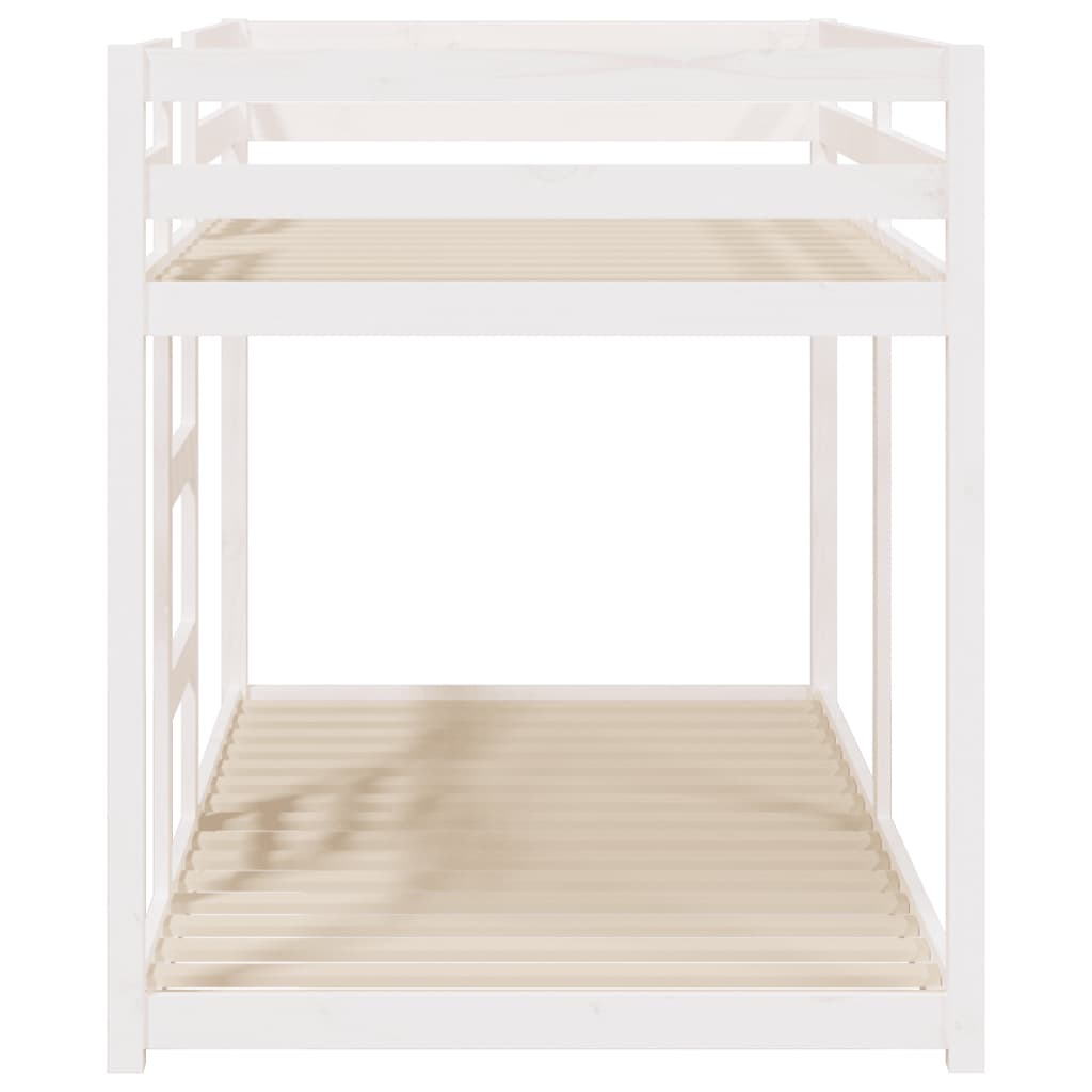 Bunk Bed without Mattress White 90x190 cm Single Solid Wood Pine