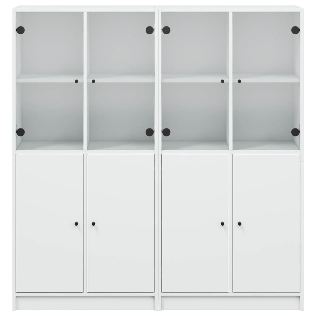 Bookcase with Doors White 136x37x142 cm Engineered Wood