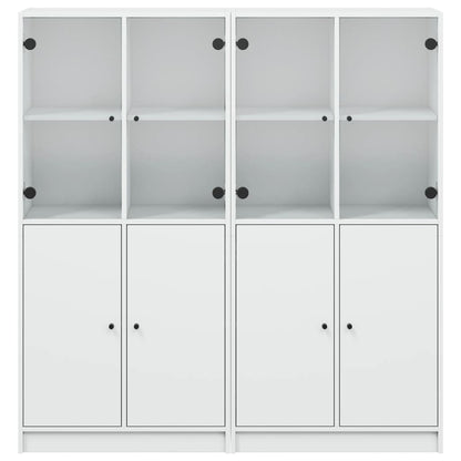 Bookcase with Doors White 136x37x142 cm Engineered Wood