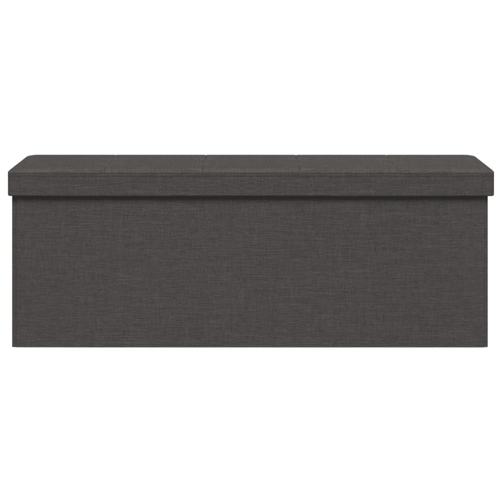 Storage Bench Foldable Dark Grey Faux Linen