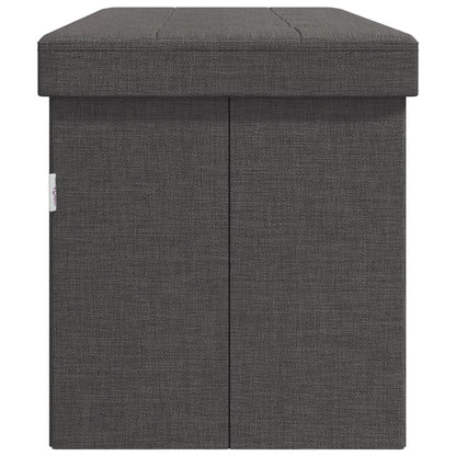 Storage Bench Foldable Dark Grey Faux Linen