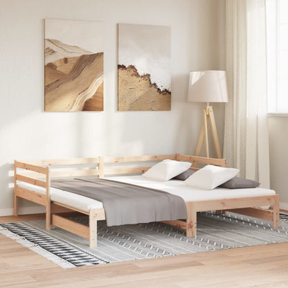 Day Bed with Trundle 90x190 cm Solid Wood Pine