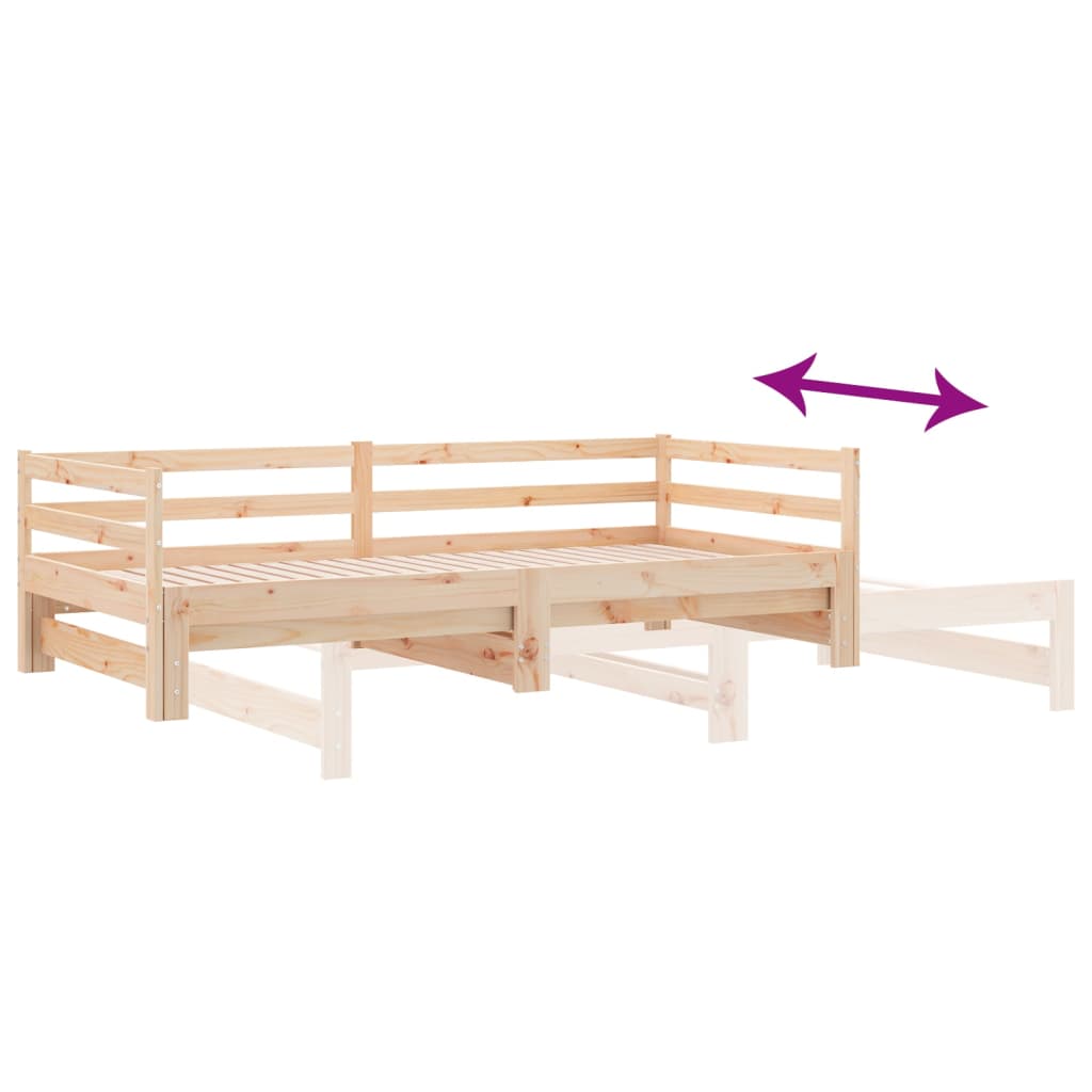 Day Bed with Trundle 90x190 cm Solid Wood Pine