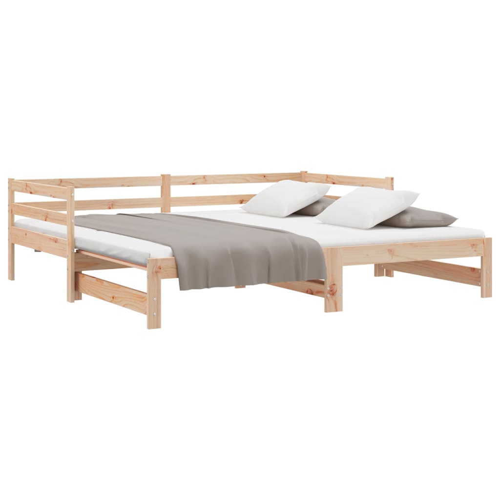 Day Bed with Trundle 90x190 cm Solid Wood Pine