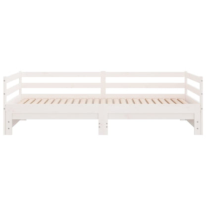 Day Bed with Trundle without Mattress White 90x190 cm Single Solid Wood