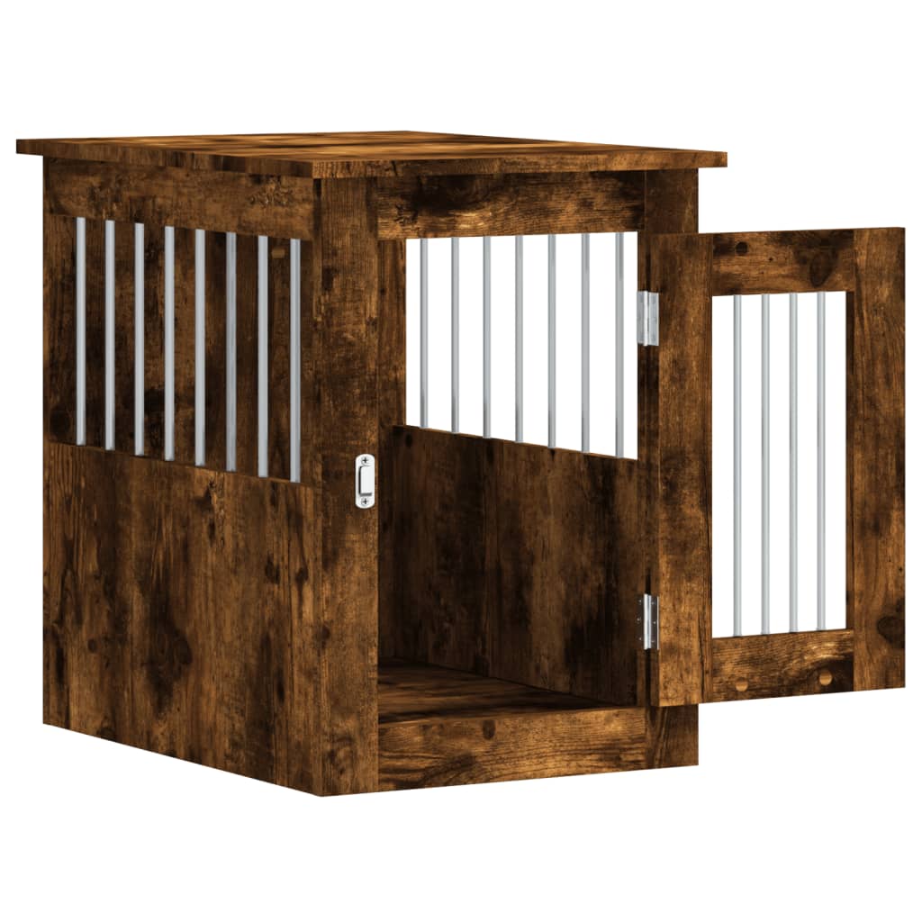 Dog Crate Furniture Smoked Oak 45x62x59 cm Engineered Wood