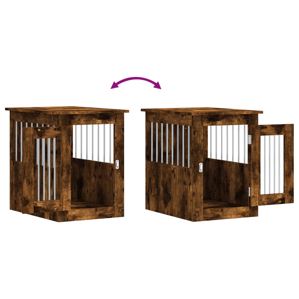 Dog Crate Furniture Smoked Oak 45x62x59 cm Engineered Wood