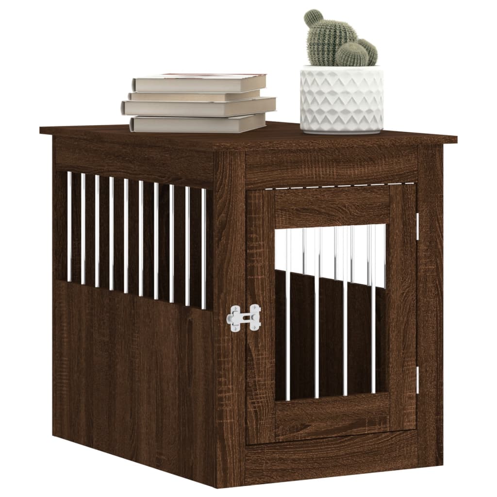 Dog Crate Furniture Brown Oak 55x75x65 cm Engineered Wood