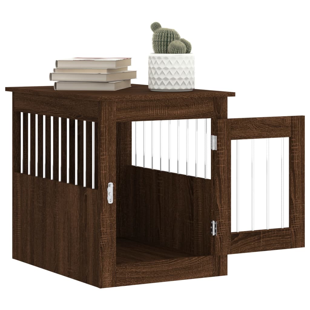 Dog Crate Furniture Brown Oak 55x75x65 cm Engineered Wood