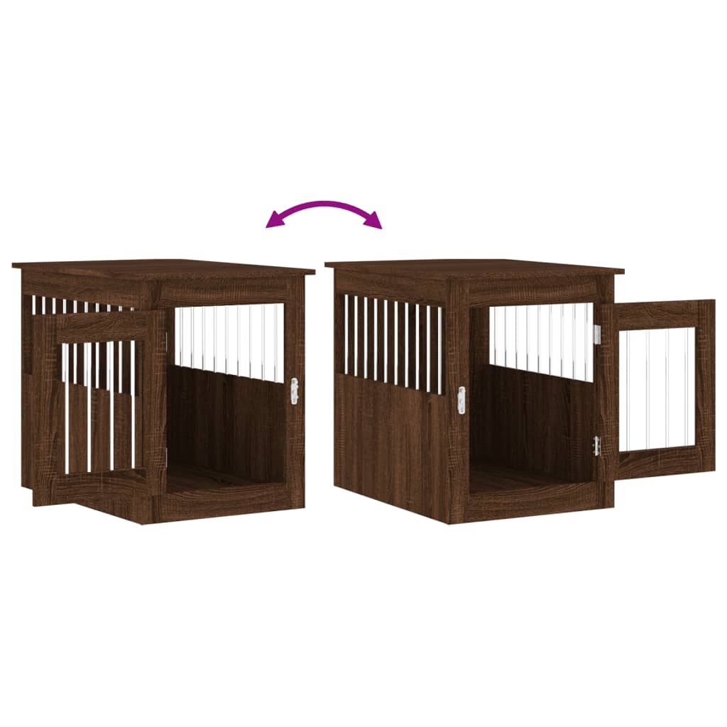 Dog Crate Furniture Brown Oak 55x75x65 cm Engineered Wood