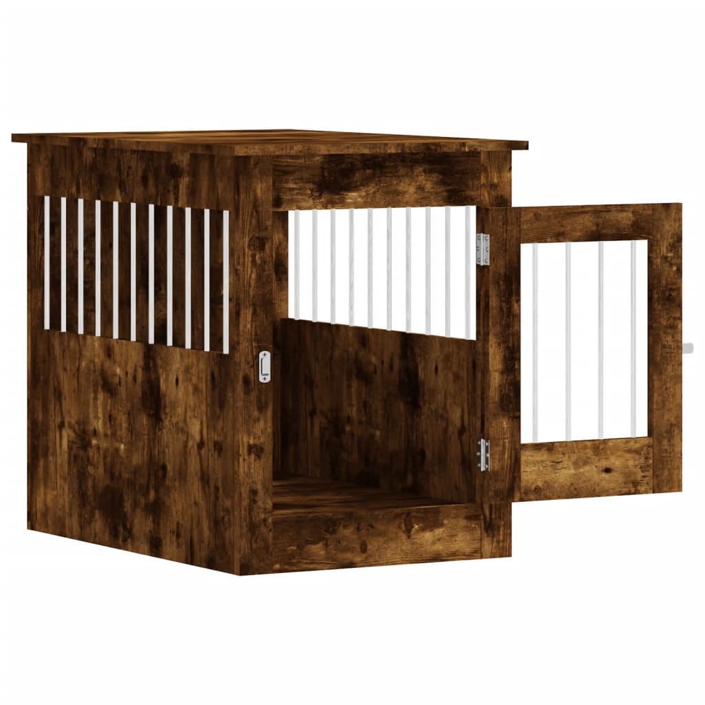 Dog Crate Furniture Smoked Oak 55x80x68 cm Engineered Wood