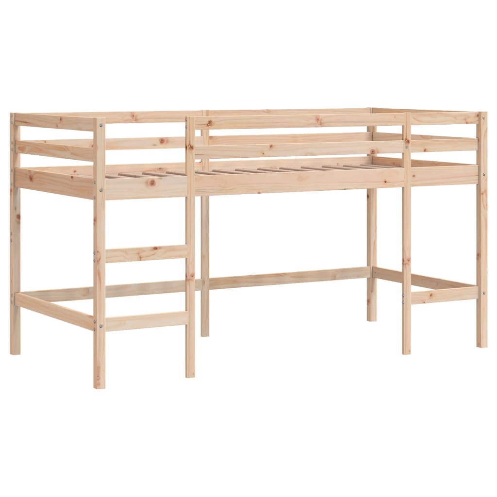 Kids' Loft Bed with Tunnel Blue 90x200cm Solid Wood Pine