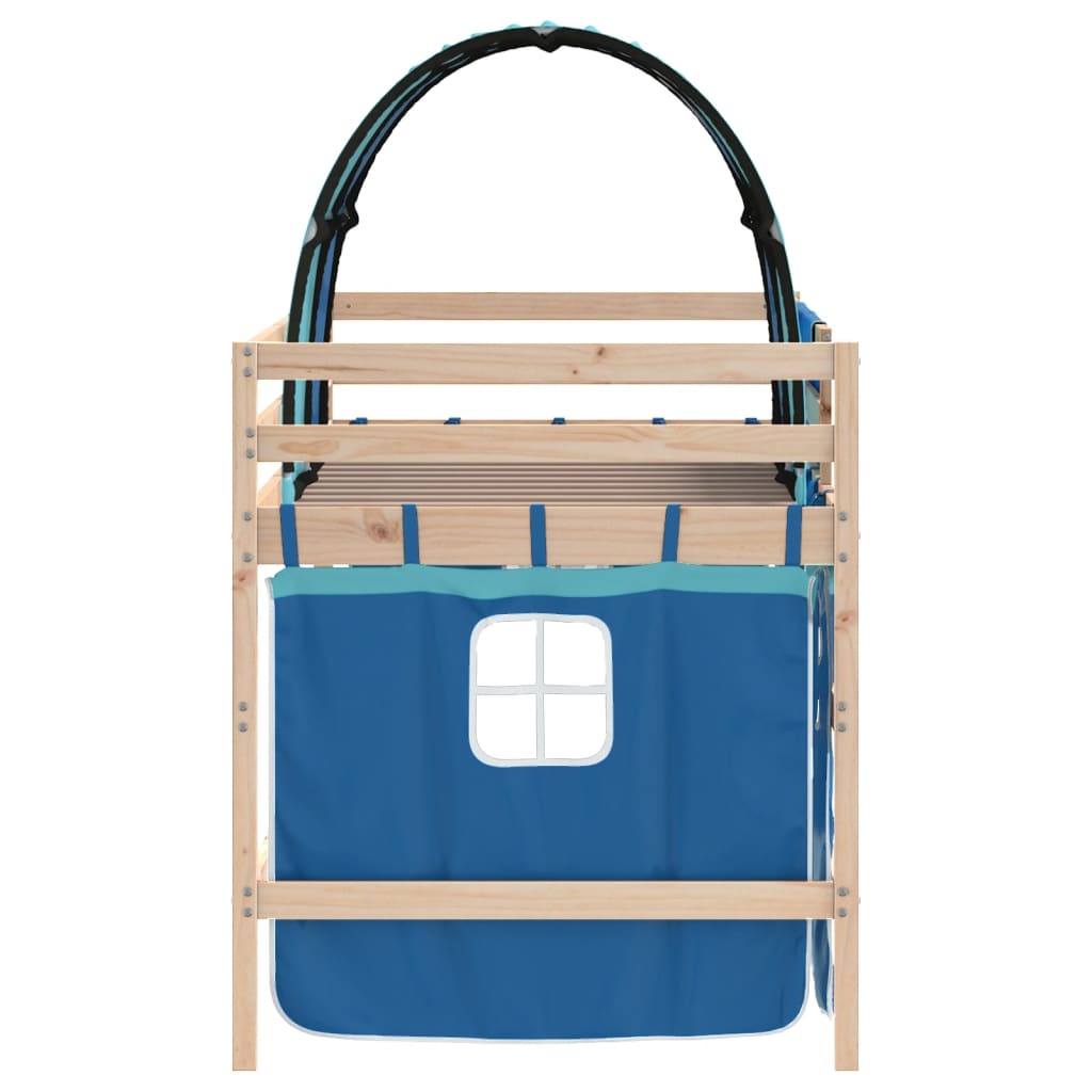 Kids' Loft Bed with Tunnel Blue 90x200cm Solid Wood Pine