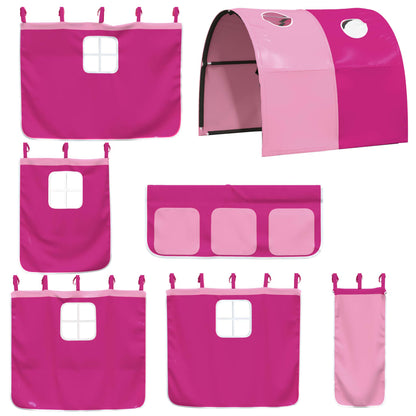 Kids' Loft Bed with Tunnel without Mattress Pink 90x200 cm