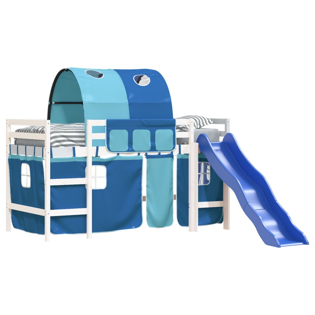 Kids' Loft Bed with Tunnel without Mattress Blue 80x200 cm