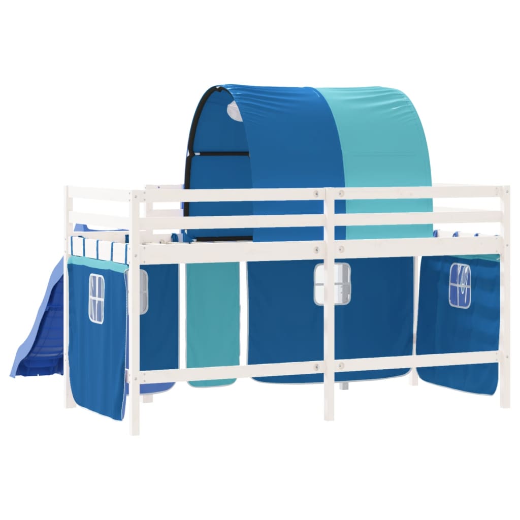 Kids' Loft Bed with Tunnel without Mattress Blue 80x200 cm