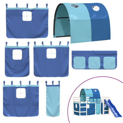 Kids' Loft Bed with Tunnel without Mattress Blue 80x200 cm