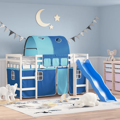 Kids' Loft Bed with Tunnel without Mattress Blue 80x200 cm