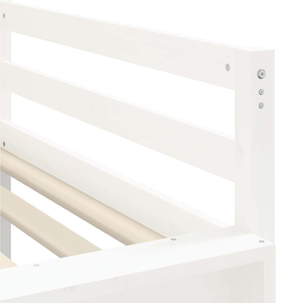 Kids' Loft Bed with Tower without Mattress White&Black 90x200 cm