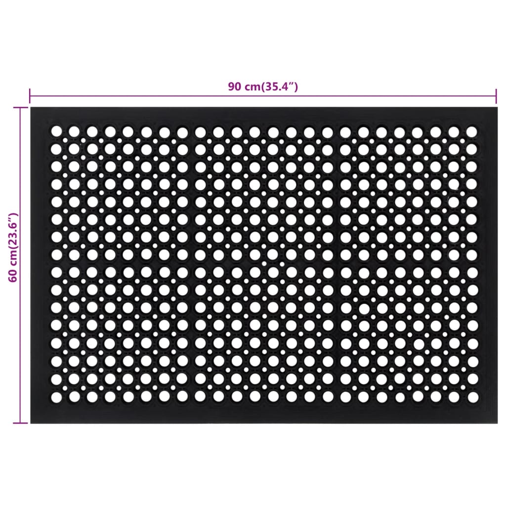 Door Mat Rectangular 60x90 cm Rubber