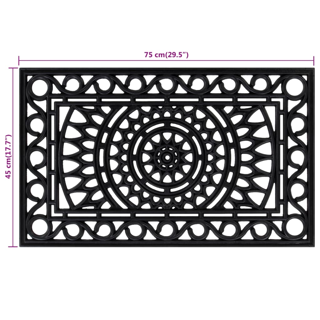 Door Mat Rectangular 45x75 cm Rubber