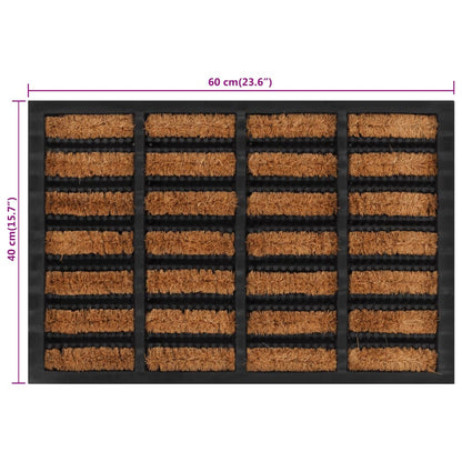 Door Mat Rectangular 40x60 cm Rubber and Coir