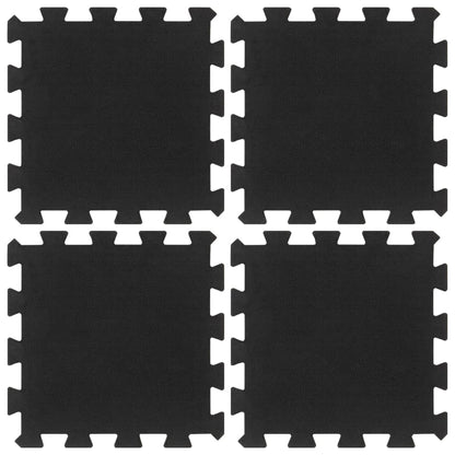 Rubber Floor Tiles 4 pcs Black 16 mm 30x30 cm