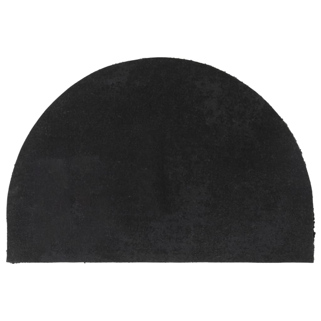 Door Mat Black Half Round 40x60 cm Tufted Coir