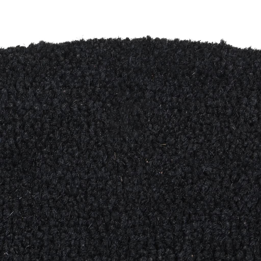 Door Mat Black Half Round 40x60 cm Tufted Coir