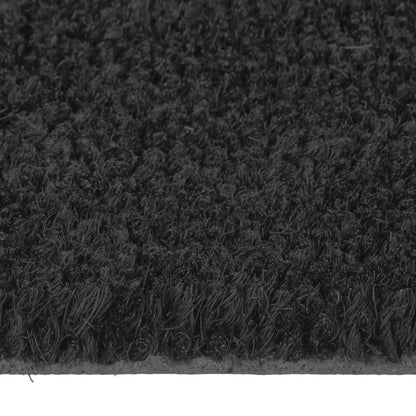 Door Mat Black Half Round 40x60 cm Tufted Coir