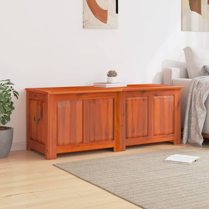 Storage Chest with Lid Brown Solid Wood Acacia