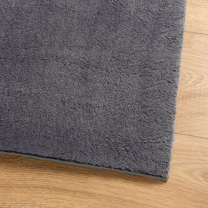 Rug HUARTE Short Pile Soft and Washable Anthracite 120x120 cm