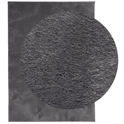 Rug HUARTE Short Pile Soft and Washable Anthracite 160x230 cm