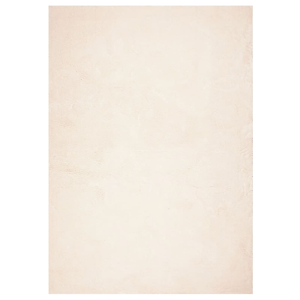 Rug HUARTE Short Pile Soft and Washable Beige 140x200 cm